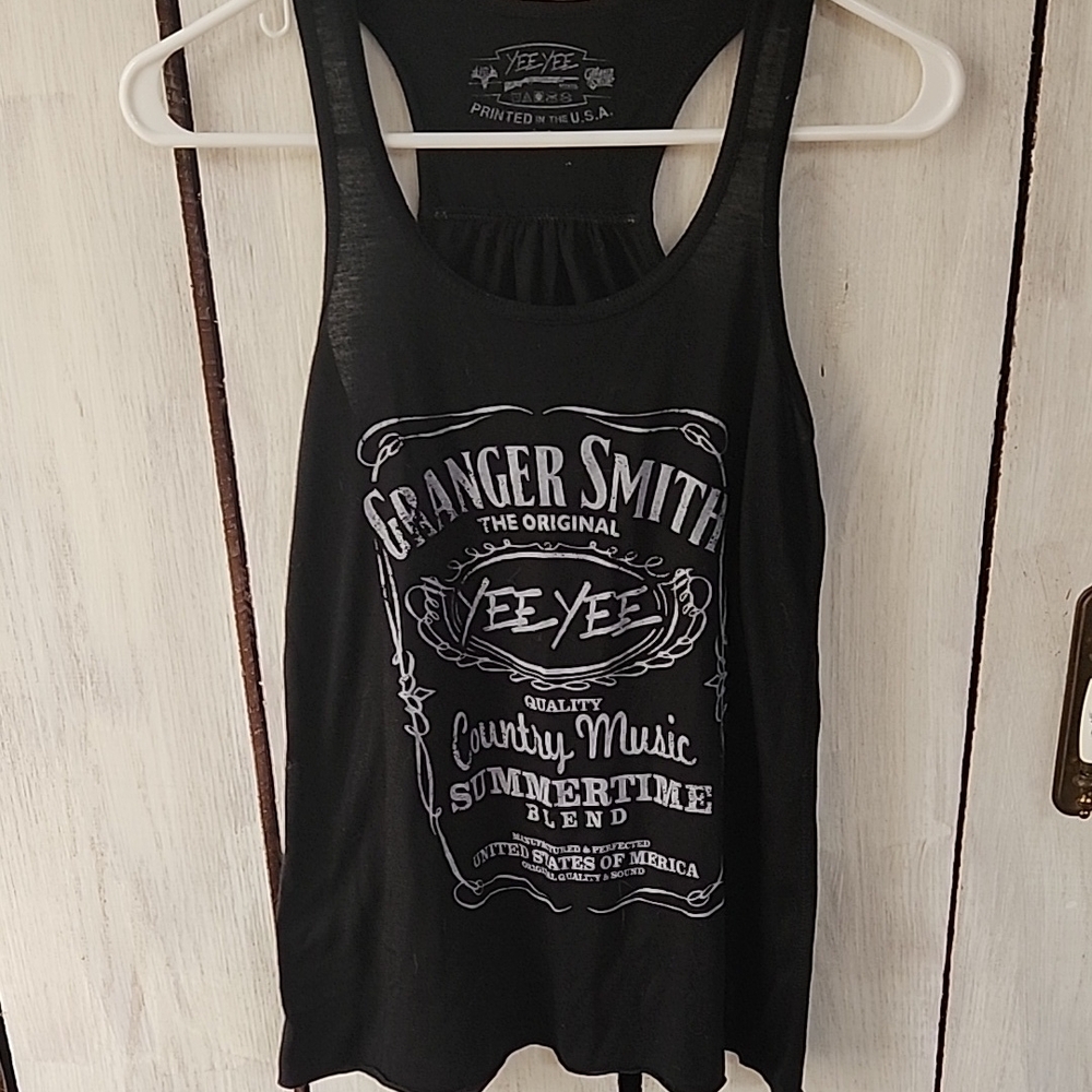 Yee Yee Granger Smith Black Graphic Racer Back Tank Top Size Medium